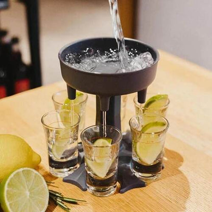 6 Shot Glass Dispenser and Holder – Perfect for Parties, Bars, and Celebrations!