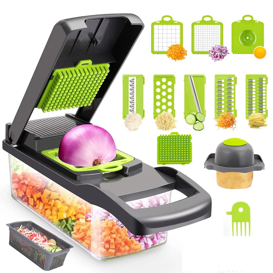 12 in 1 Vegetable Cutter Slicer Chopper with Basket – Your Ultimate Kitchen Companion