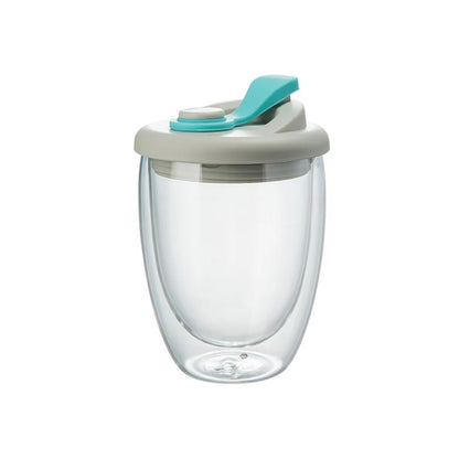 Double Wall Glass Mug with Lid – Insulated, Spill-Proof, and Elegant