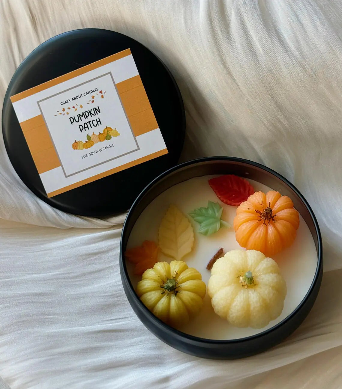 Pumpkin Patch Soy Wax Candle - Handmade Seasonal Gift & Home Décor