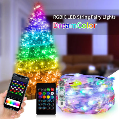 Christmas Tree LED Lights - Full Control with App & Remote