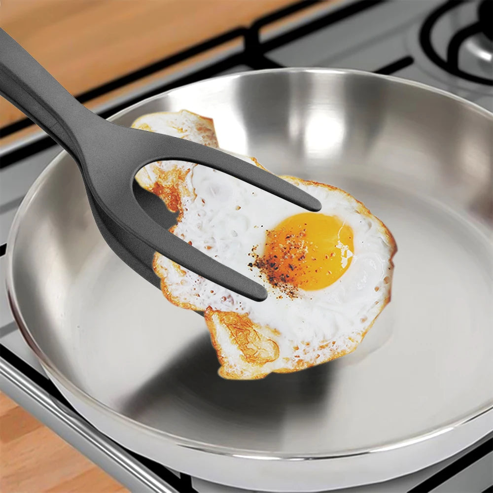 2 in 1 Spatula Tongs for Eggs – Flip, Grip, and Serve with Ease!